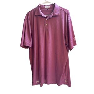 Peter Millar Summer Comfort Golf Polo Mens Large Pink Blue Preppy Geometric